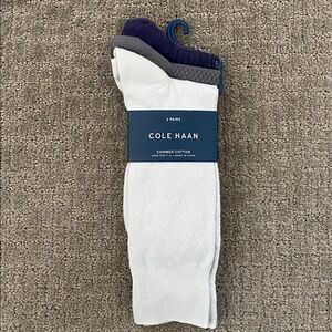 Cole Haan Beige, Gray, and Navy Socks Trio